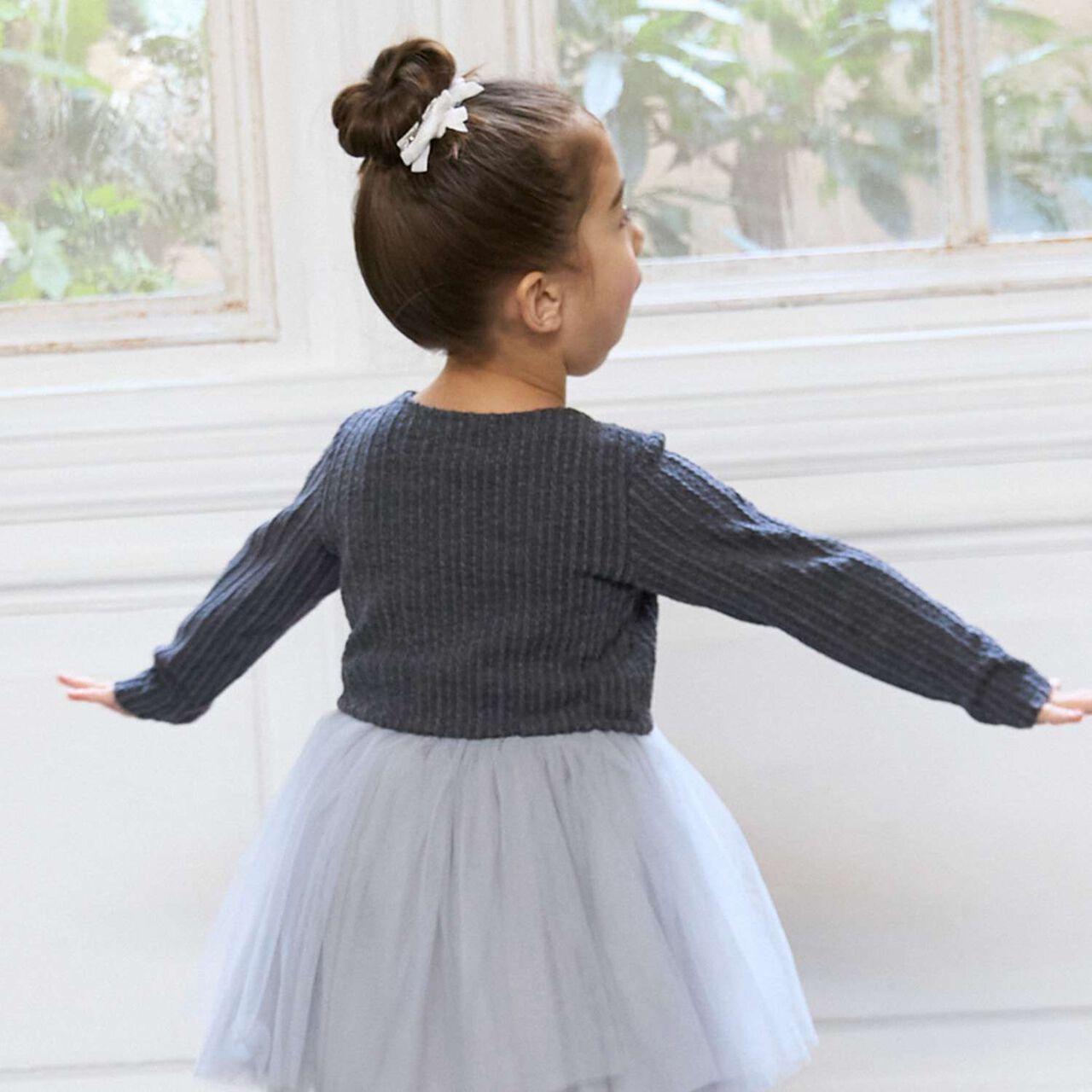 Ballet Jacquard Top,Charcoal gray, large image number 7