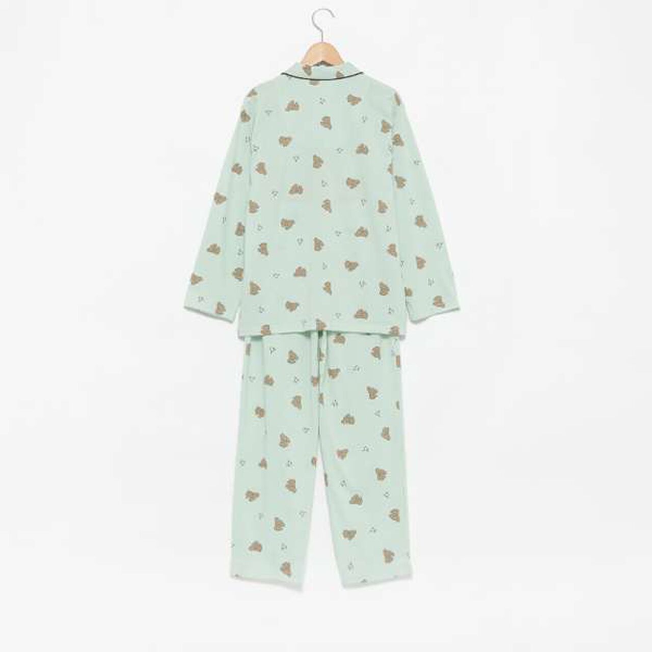 Dog Print Long Pants Pajama,Light green, large image number 1
