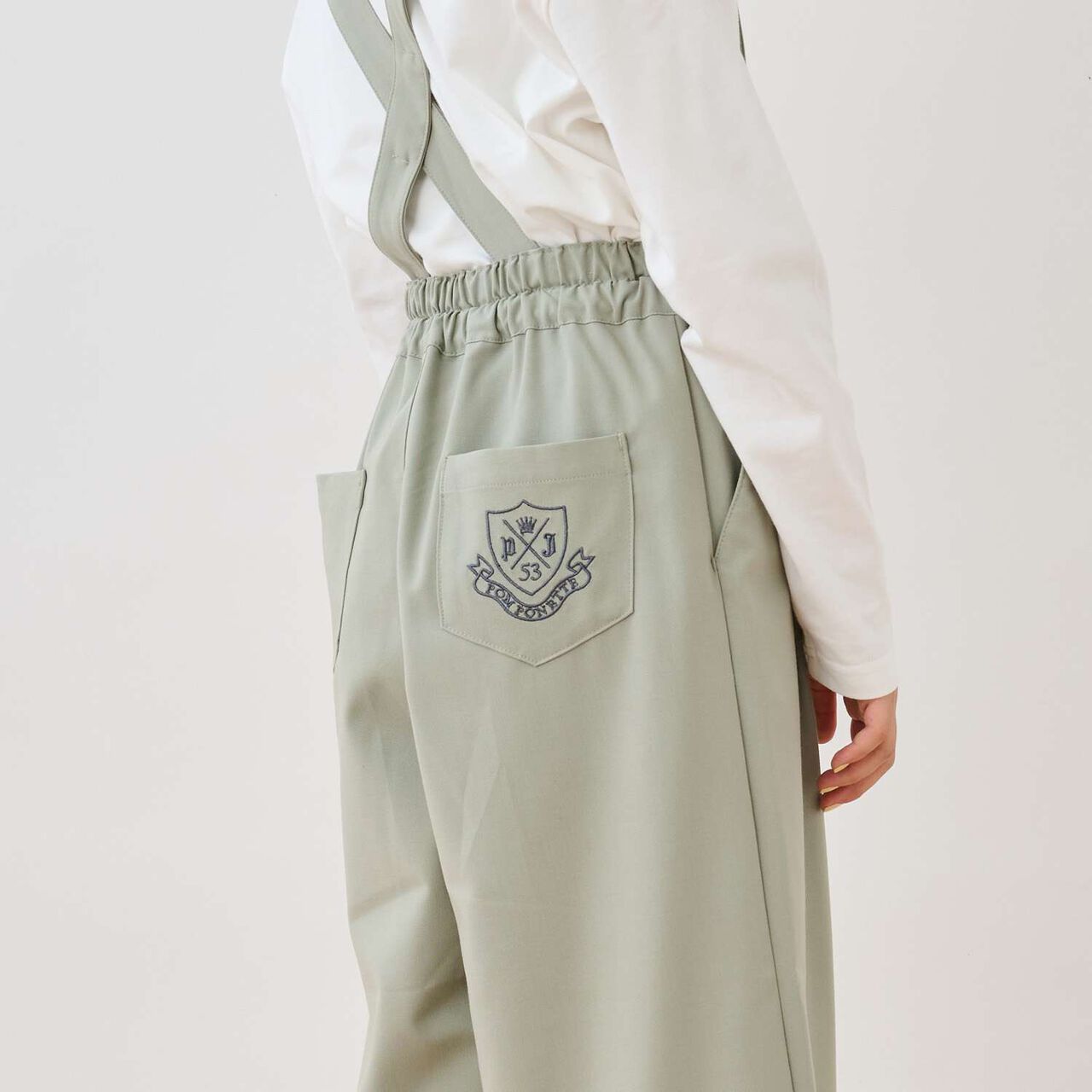 Suspender Wide Pants,Gray, large image number 14