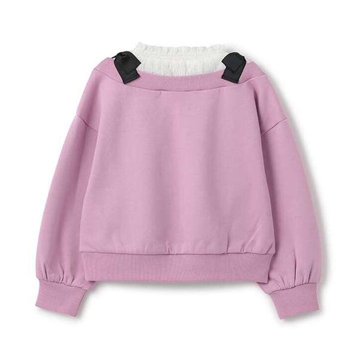Shoulder Ribbon Layered Sweater,Lilac, medium image number 1