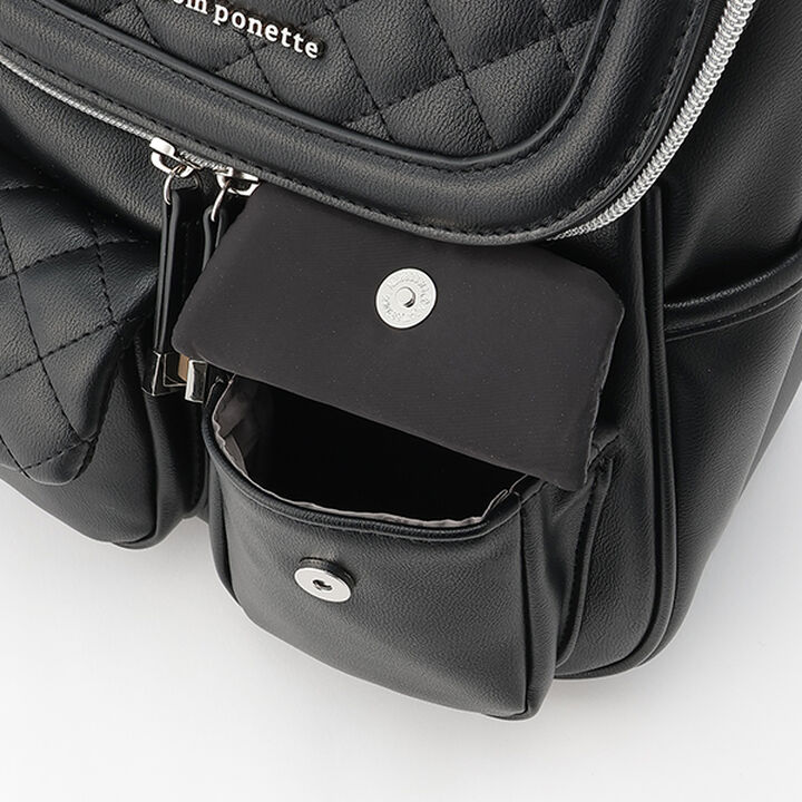 Bucket Backpack with Ribbon Charm,Black, medium image number 11