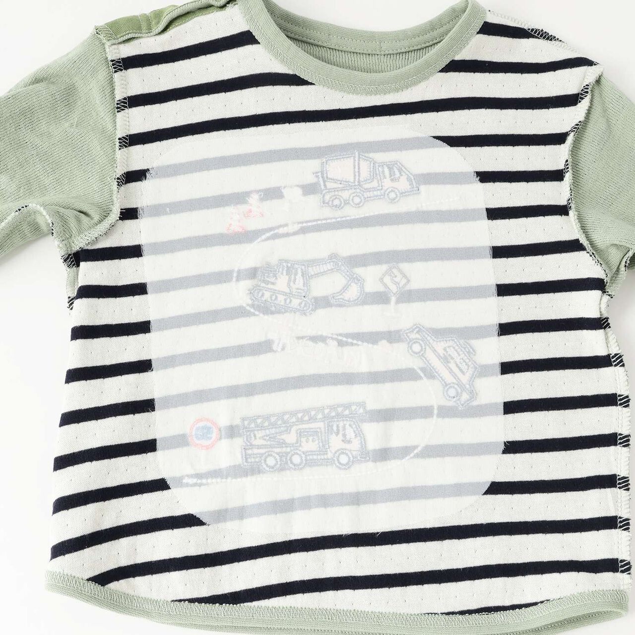 [Restock] Car Embroidery Long-Sleeve T-Shirt,Light khaki, large image number 4