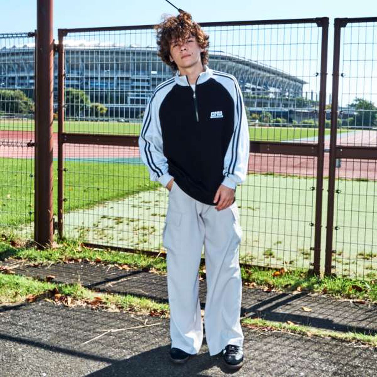 Anti-Pill Durable Raglan Half-Zip Pullover,Black, large image number 1