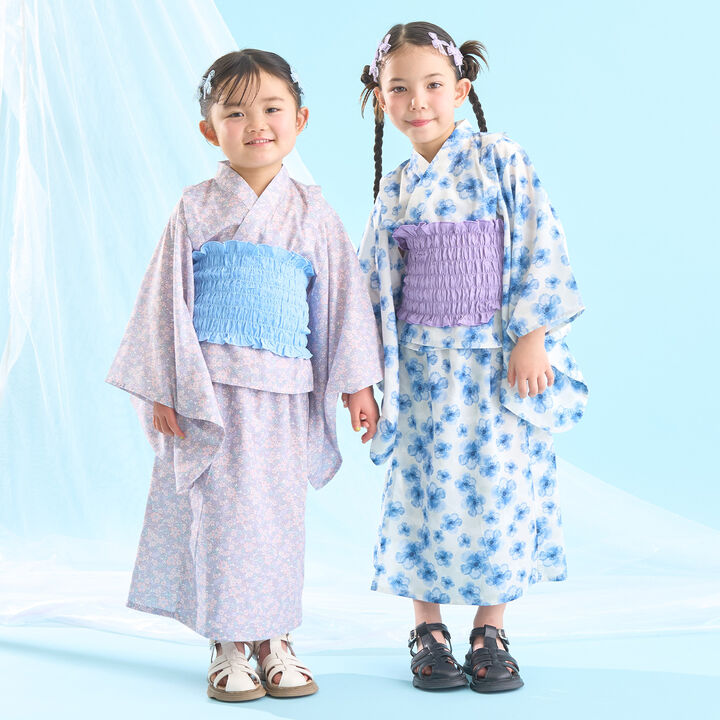 [Easy Wear♪] [Cool Touch] 4-Way Separate Yukata with Obi (OHANA) [Kids Girls],Coral red, medium image number 38