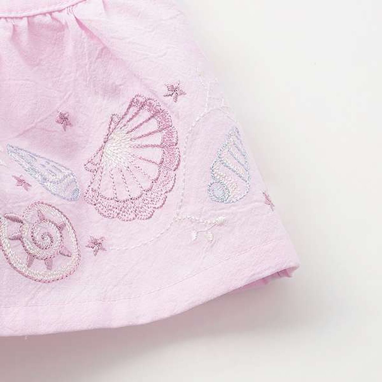 Shell Hem Embroidered Tunic,Pink, large image number 5