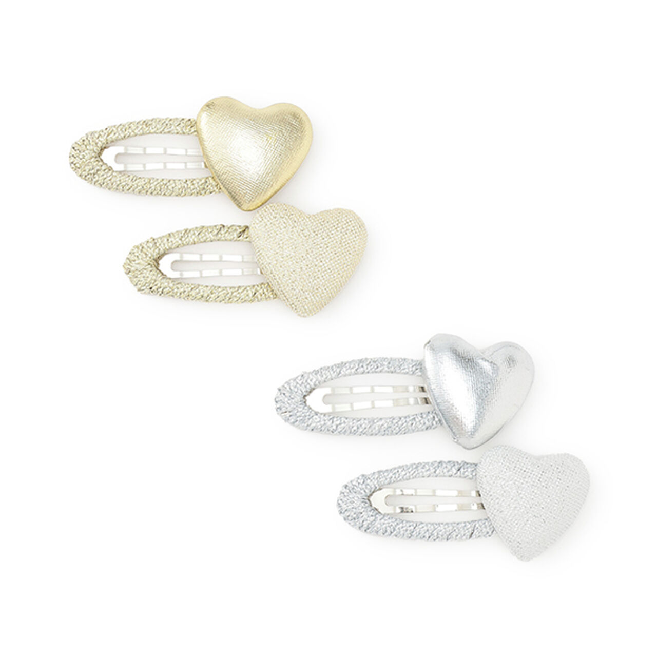 Sparkling Heart Hair Clip 2-Piece Set,Gold, large image number 6