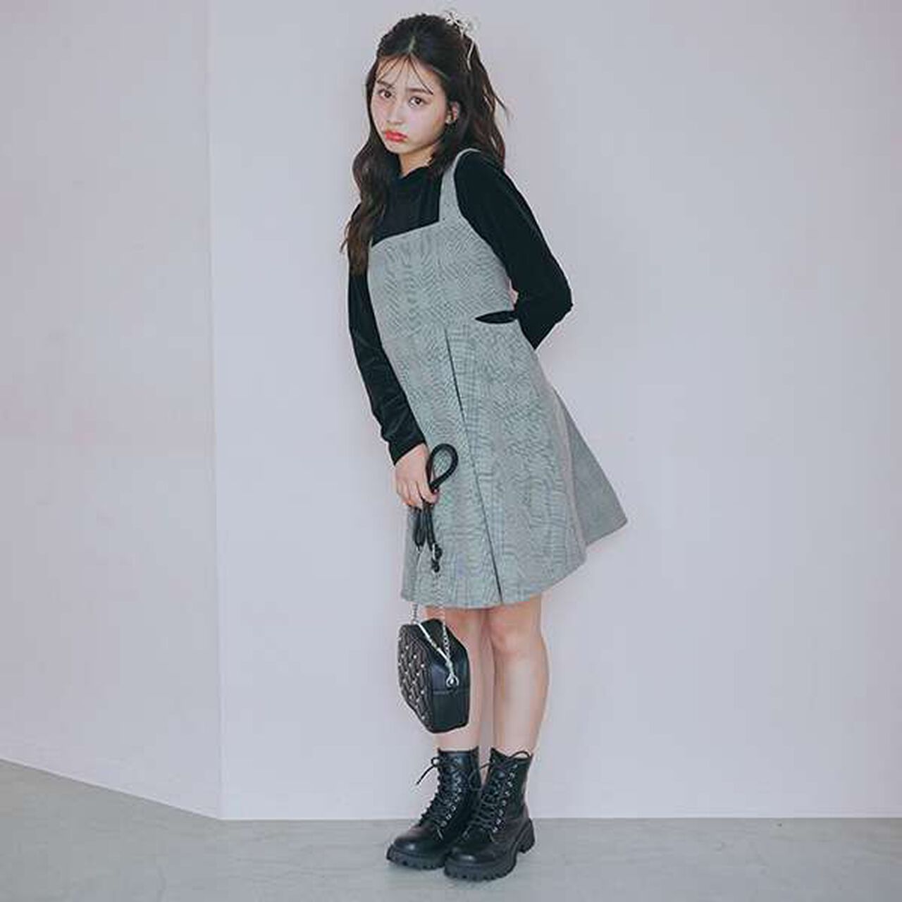 [DHOLIC] Inner Lining Included Jumper Skirt,Mocha tea, large image number 20