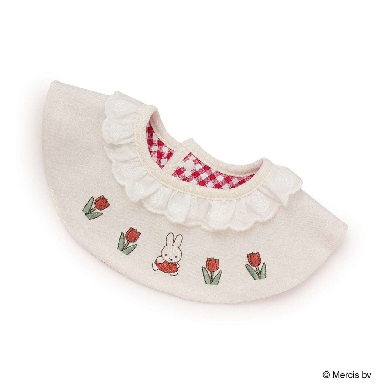 [miffy] 花朵刺繡圍兜,米白色, large image number 0