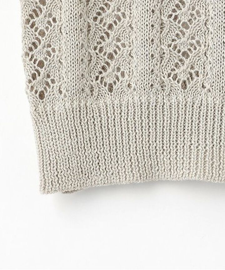 Lace Knit Polo Cardigan,Mint, medium image number 2