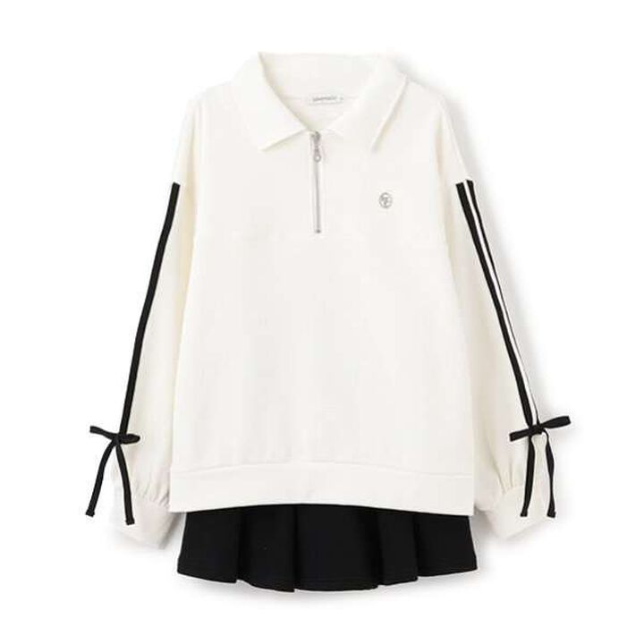 Half-Zip Pleated Set,Top gray, medium image number 5