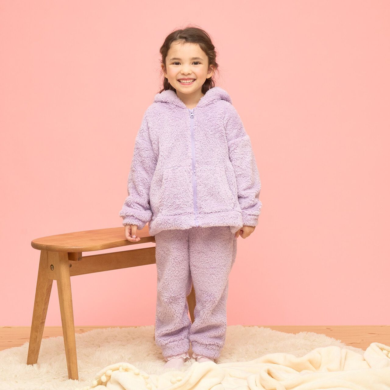 Bunny & Cat Hoodie & Pants Set,Lavender, large image number 27