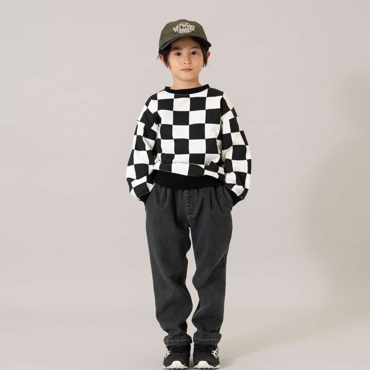 Denim Tapered Pants,Navy, large image number 1