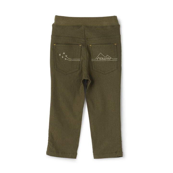 [Popular Item Restocked] [Not Available at Physical Stores] Dinosaur Embroidered Long-Length Straight Pants,Khaki, medium image number 1