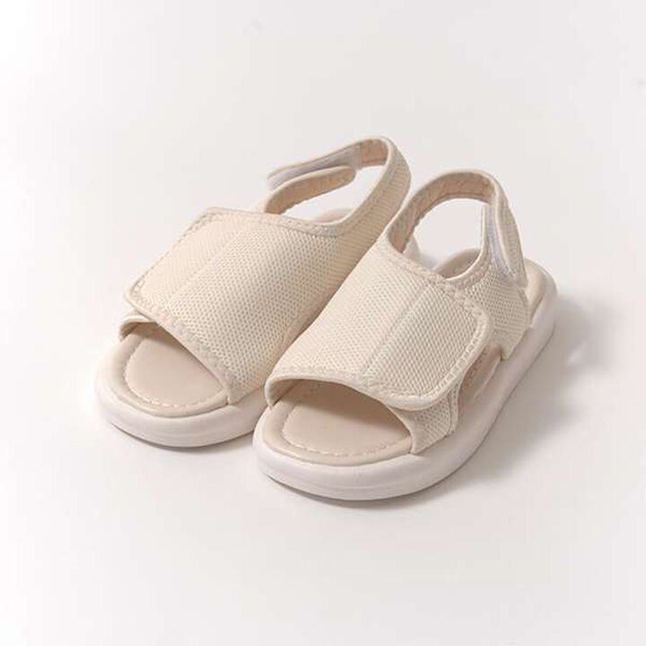Easy-to-Wear Open Mesh Flat Sandals,Ivory, medium image number 2