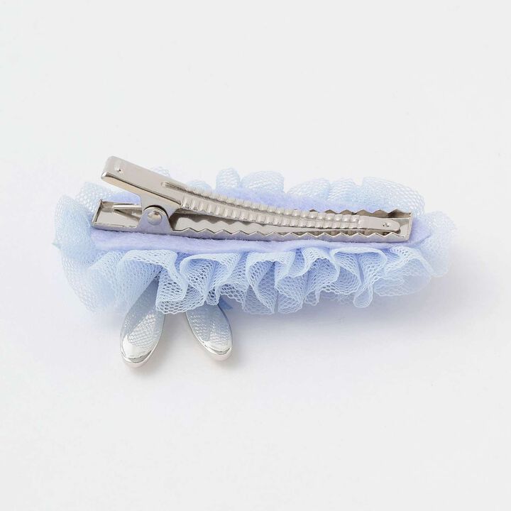 Tulle Frill Pointe Shoe Hair Clip [Made in Japan],Sax blue, medium image number 4