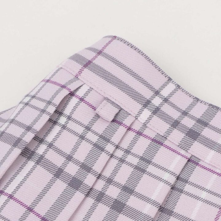 Checkered Pleated Skirt-Pants,Blue, medium image number 12