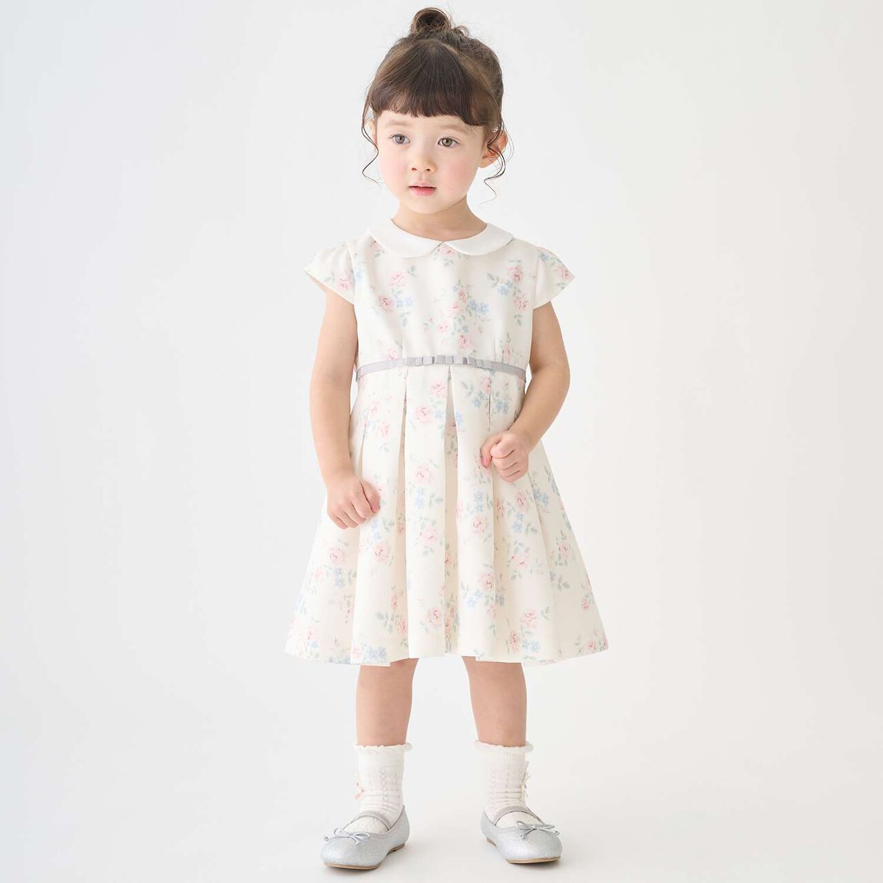 Collared Tuck One-Piece Dress,Multi color, large image number 0