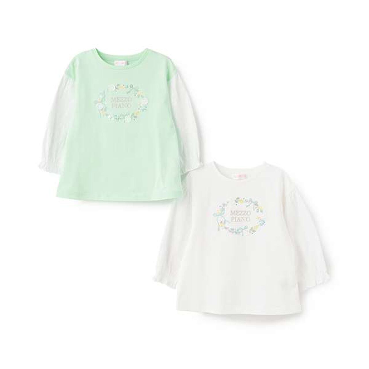 Flower Wreath 7/8 Sleeve T-Shirt,Off white, large image number 7