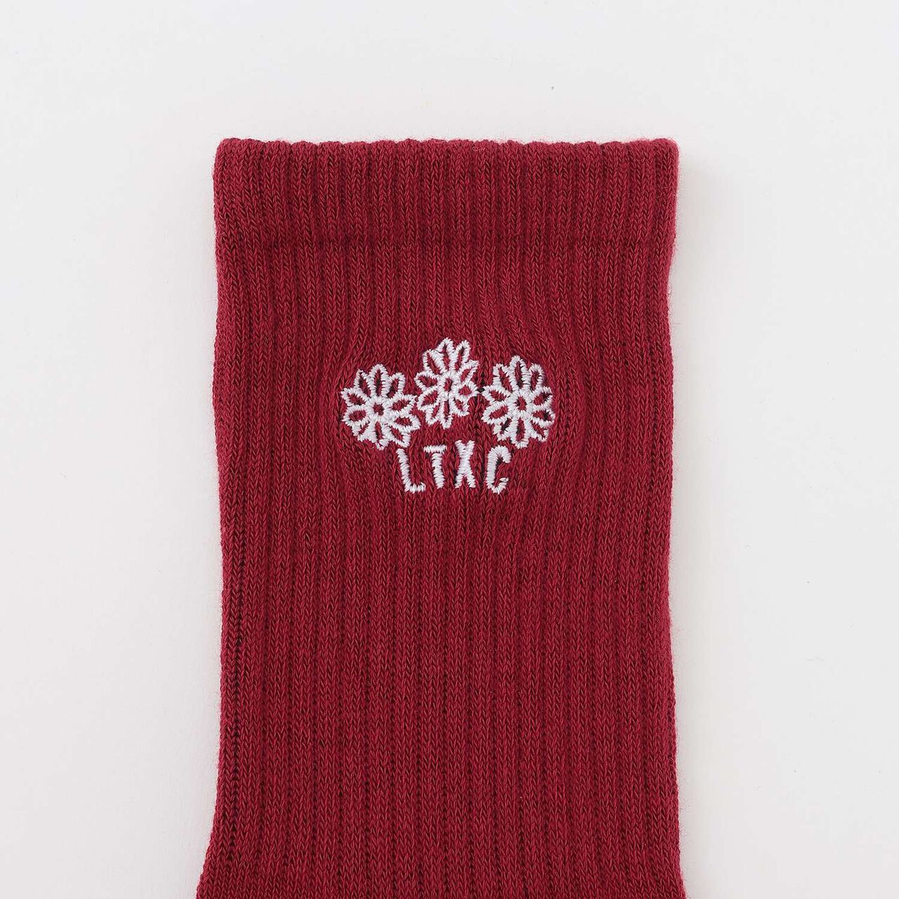 [LTXC] 花朵標誌刺繡船型中筒襪,薩克斯藍, large image number 1