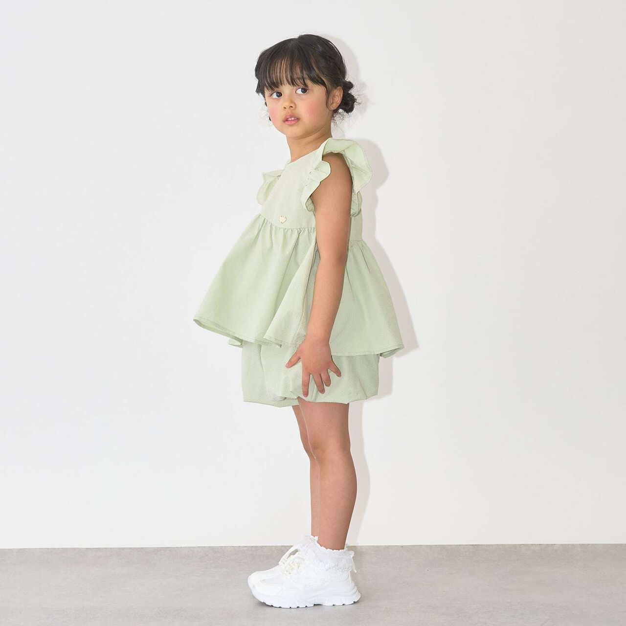 [Outfit Set] Wavy Peplum Blouse & Balloon Pants Set,Navy, large image number 23