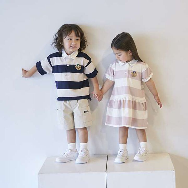 [Link] Wide Stripe Rugby Shirt (Kids),Moderate blue, medium image number 5