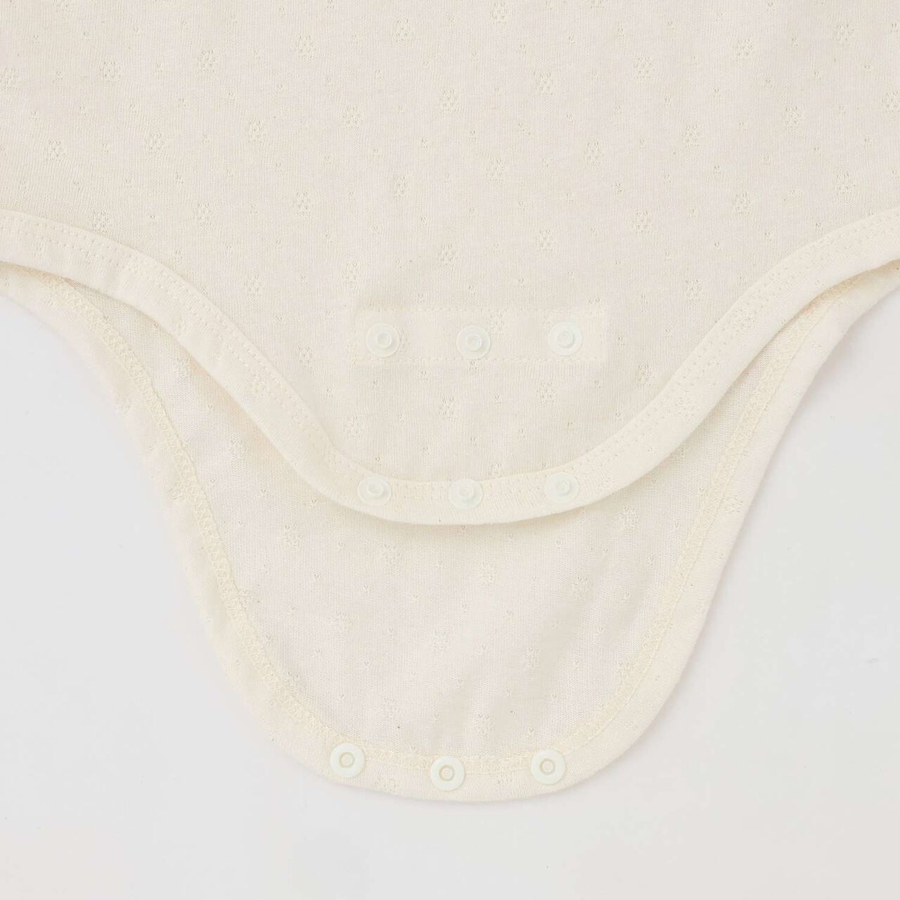 Organic Collar Bodysuit [Made in Japan],Pearl white, large image number 5