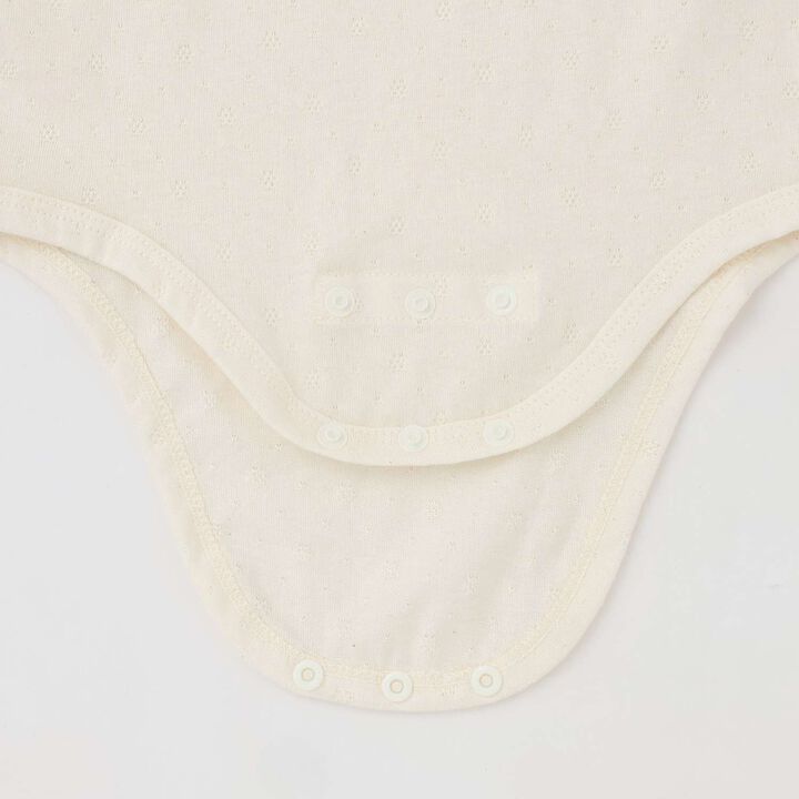 Organic Collar Bodysuit [Made in Japan],Pearl white, medium image number 5