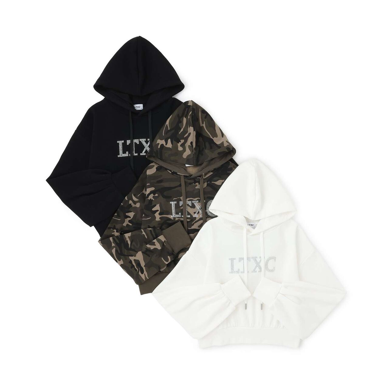 [LTXC] Shaggy Lined Black Cropped Parka,Off white, large image number 9