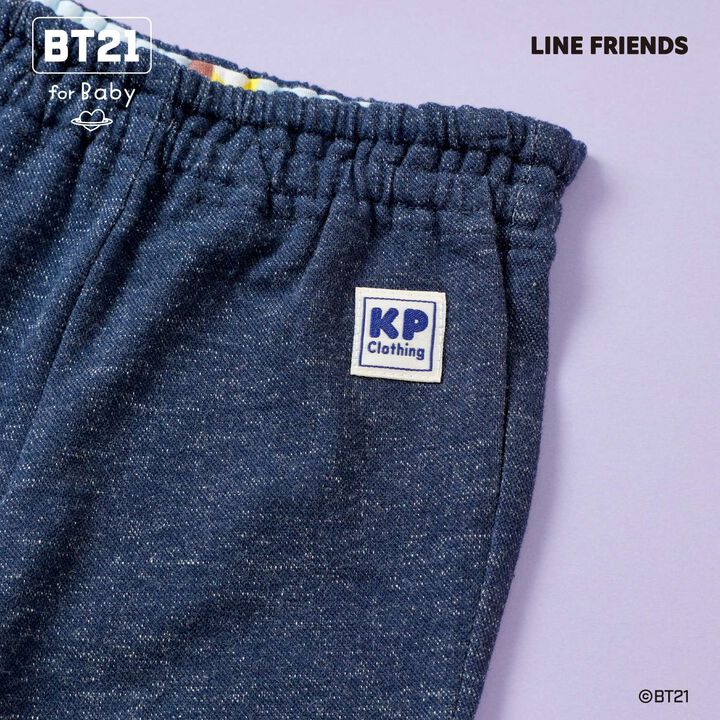 [BT21] Denim-Style Knit Twill 7/8 Pants,Blue, medium image number 7