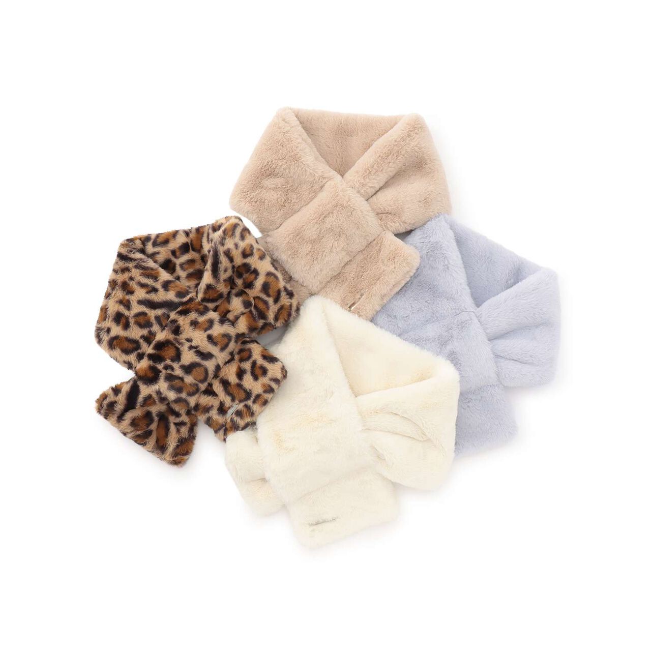 Faux Fur Scarf,Beige, large image number 4