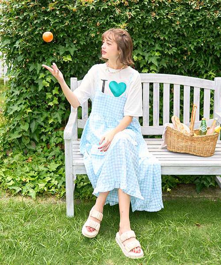 Gingham Check Camisole One-Piece Dress [Korean Fashion],Black, medium image number 3