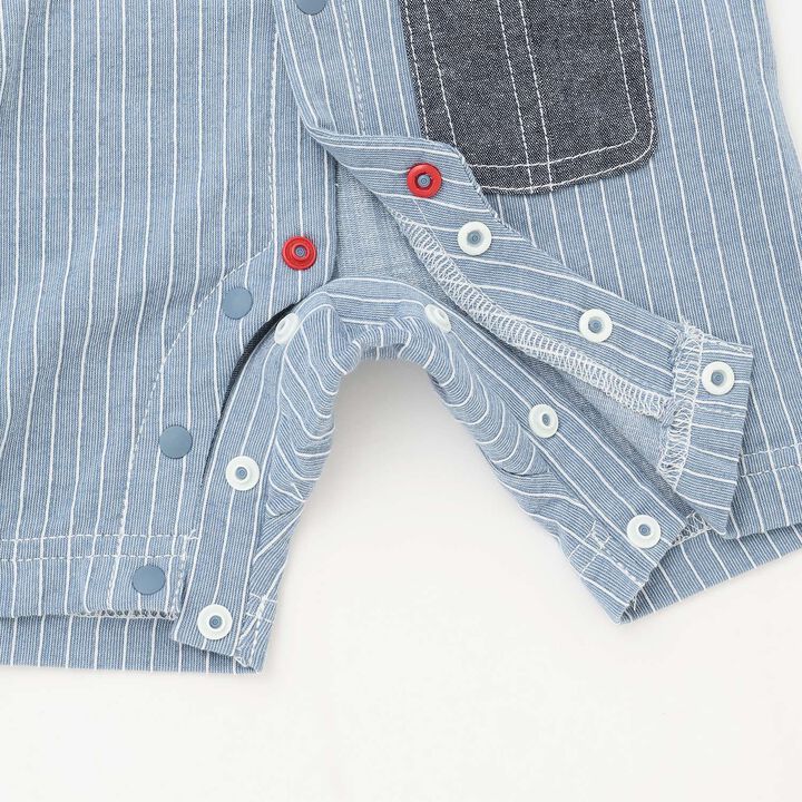 Dinosaur Short-Sleeve Overall Romper,Top gray, medium image number 6