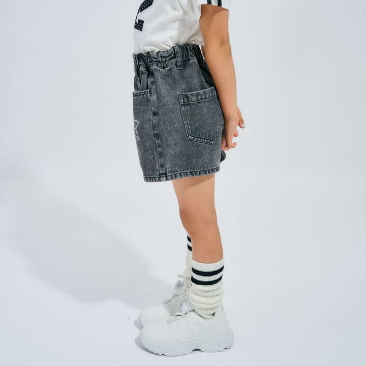 Rhinestone Denim Shorts,Black, medium image number 5