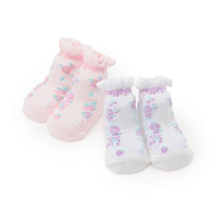 Stripe Floral Pattern Socks,Off white, medium image number 6