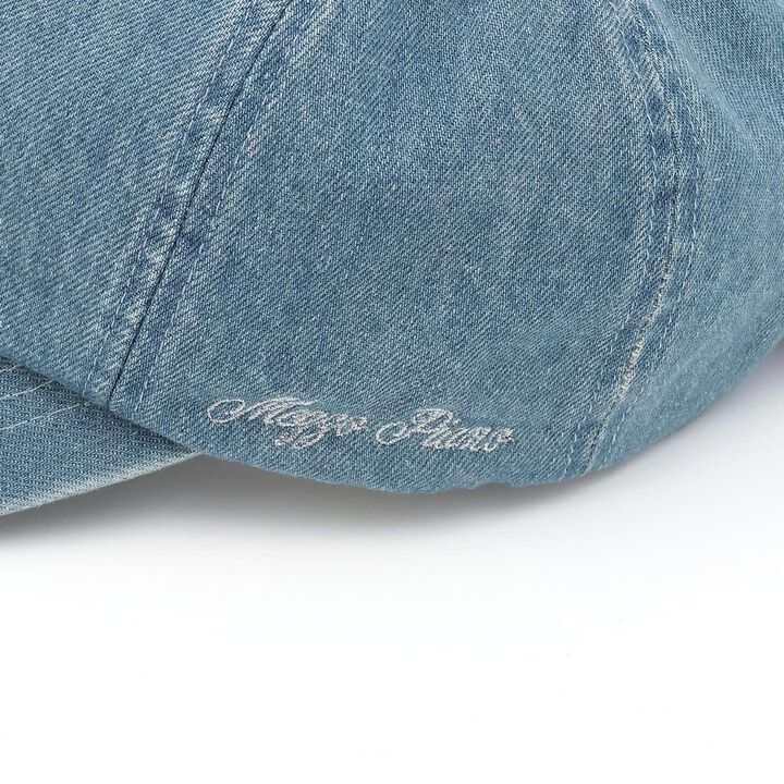 Rhinestone Ribbon Denim Cap,Blue, medium image number 2