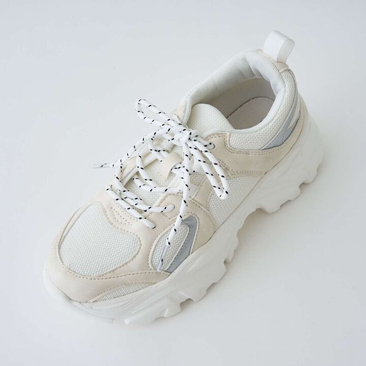 [LTXC] Waterproof Platform Dad Sneakers,Off white, medium image number 8