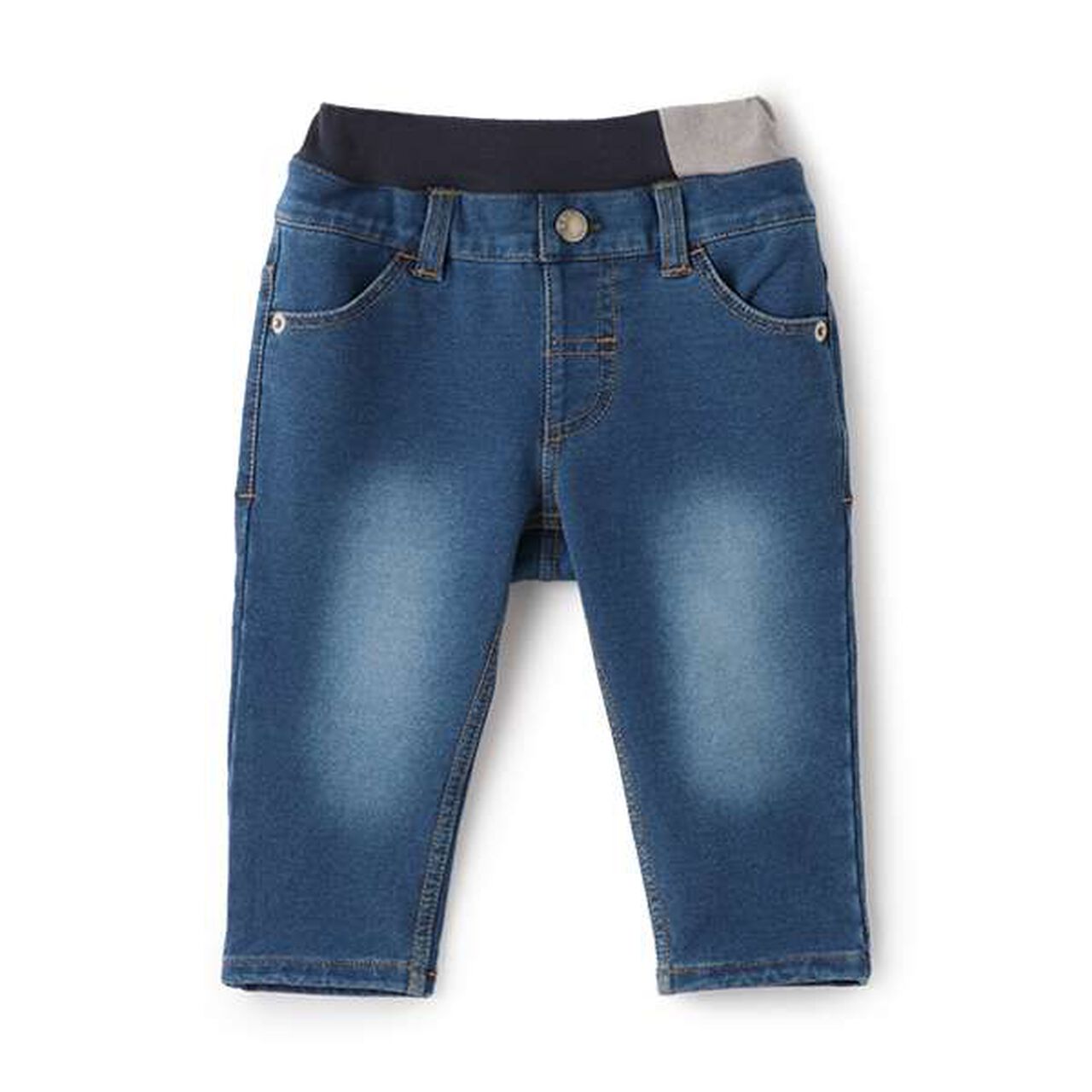 Knit Denim Pants,Navy, large image number 0