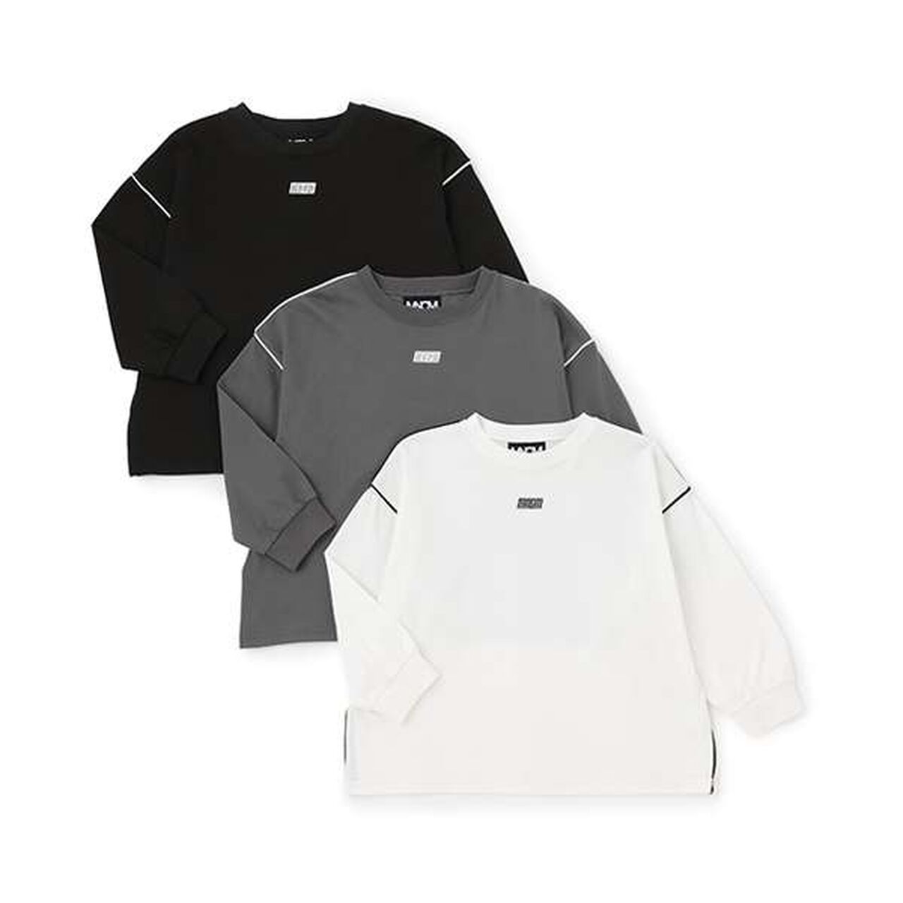 [MNCM] [Comfortable Jersey Fabric] Piping Big T-Shirt,Charcoal gray, large image number 9