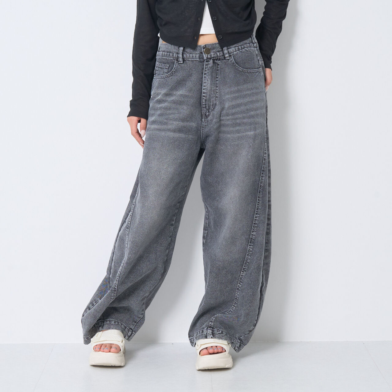 [LTXC / Cool Touch] Balloon Denim Pants,Gray, large image number 12