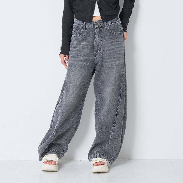 [LTXC / Cool Touch] Balloon Denim Pants,Gray, medium image number 12
