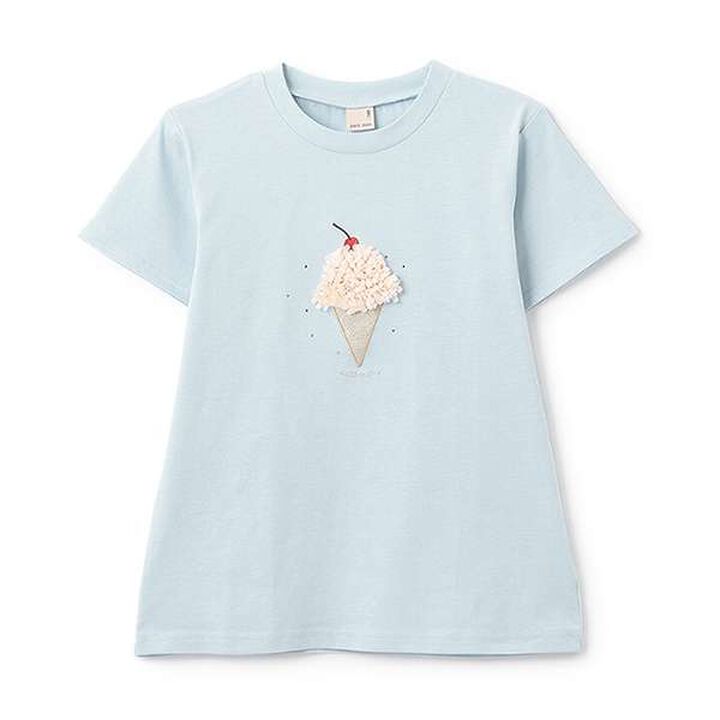 [Anti-stain/Link] Sparkling Motif T-Shirt,Sax blue, medium image number 0