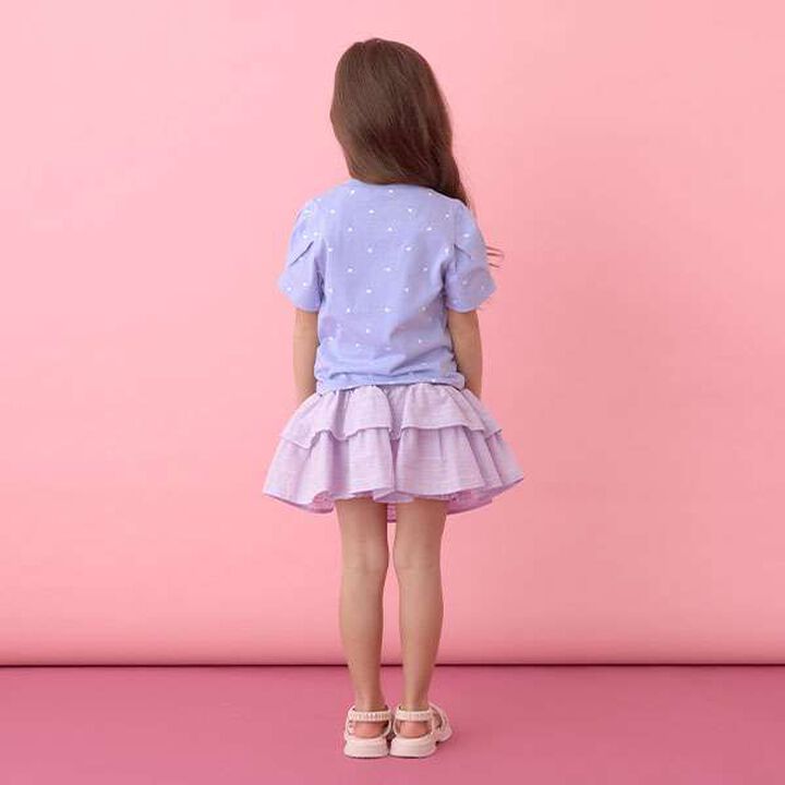 [Soft Cotton] Assorted All-Over Pattern T-Shirt with Tuck Sleeves,Moderate blue, medium image number 17