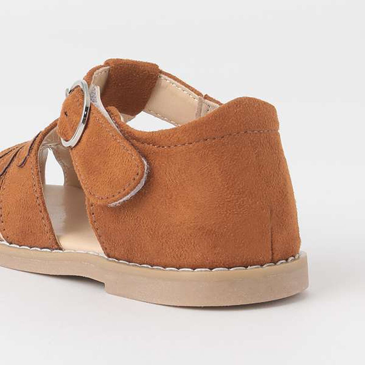 Suede Flower Sandals,Ivory, large image number 8