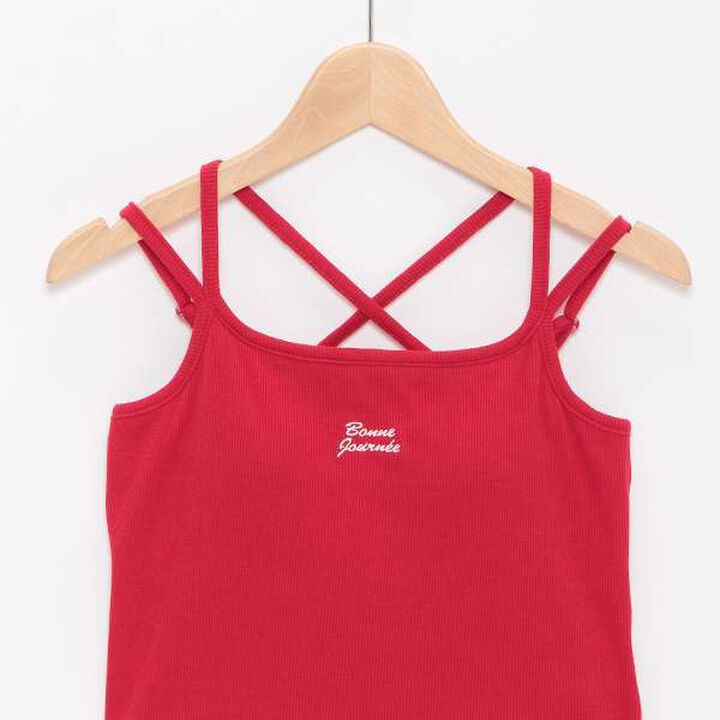 Cup-Style Black Cross Camisole,Red, medium image number 6