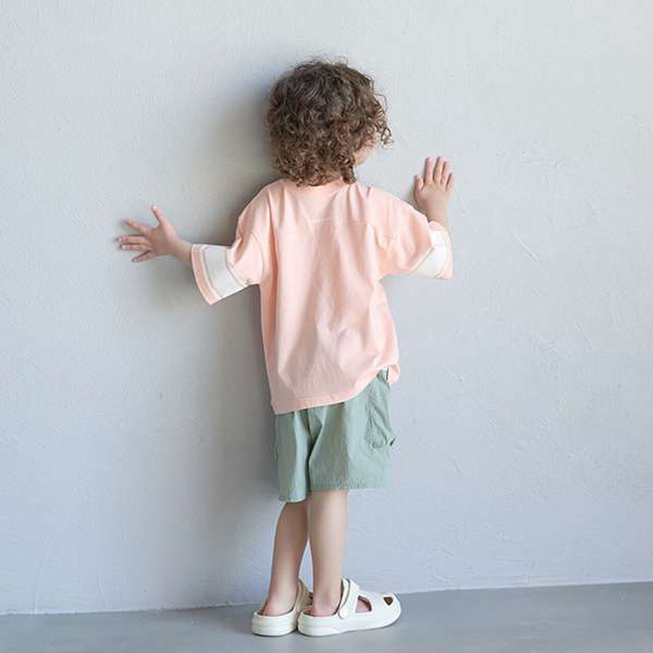 [Cool Touch] Either Way Is Fine! Sleeve Line Print Short Sleeve T-Shirt,Orange, large image number 3