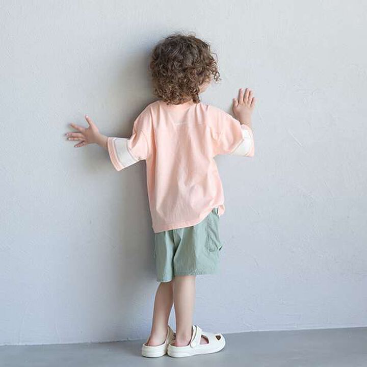 [Cool Touch] Either Way Is Fine! Sleeve Line Print Short Sleeve T-Shirt,Orange, medium image number 3