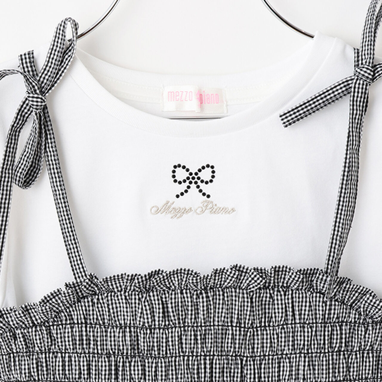 Cutwork Camisole Tunic & T-Shirt Set,Blue, large image number 3