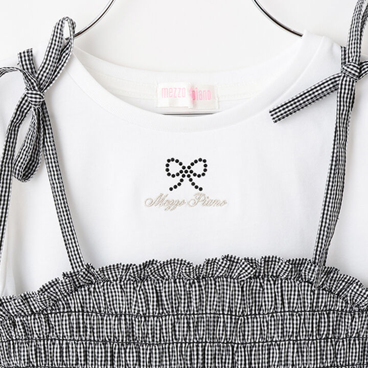 Cutwork Camisole Tunic & T-Shirt Set,Blue, medium image number 3