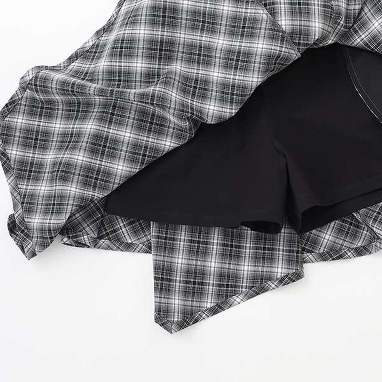 Knot Shirt Style Skirt with Shorts,Light gray, large image number 19