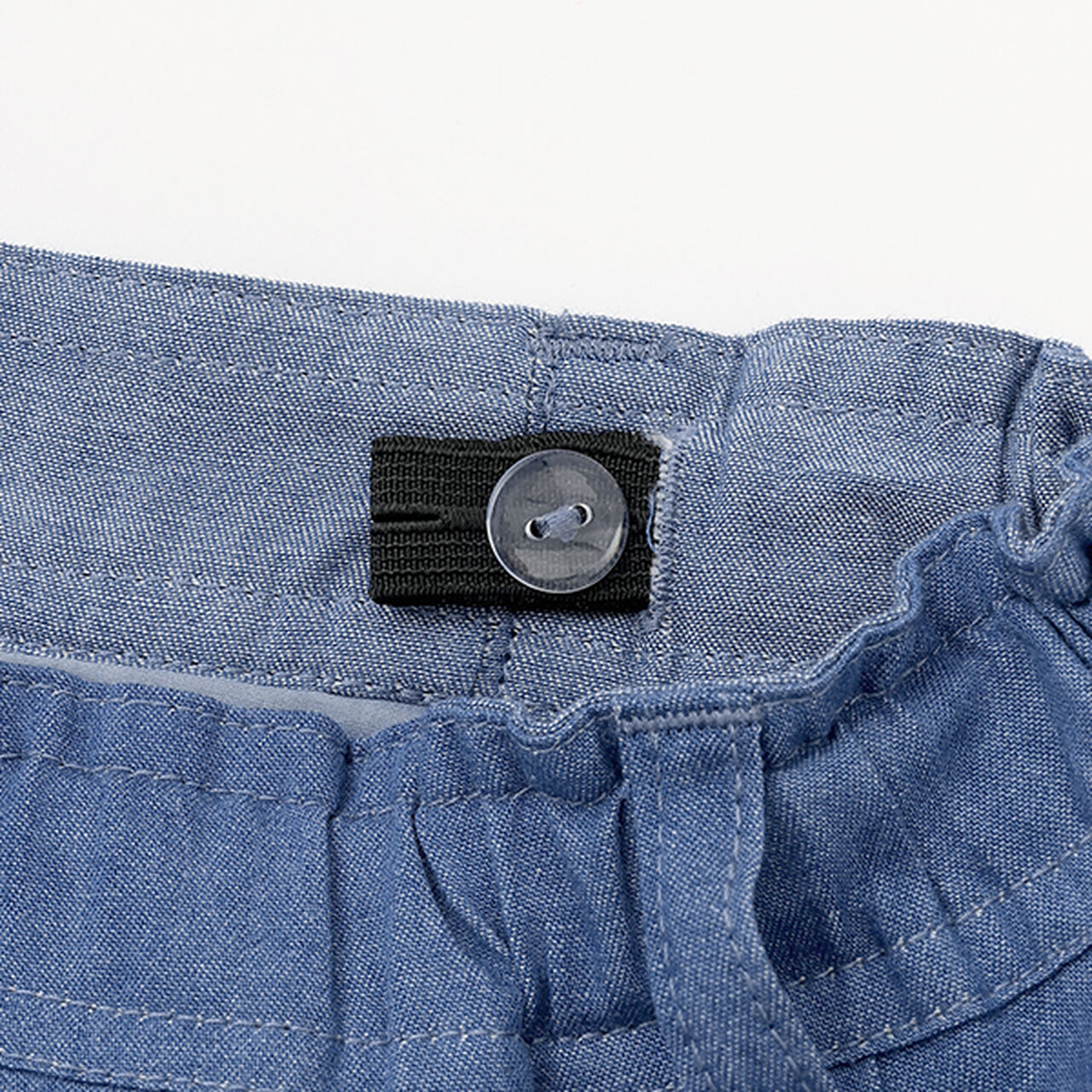 Denim Gingham Strawberry Embroidery Culotte Skirt,Navy, large image number 3